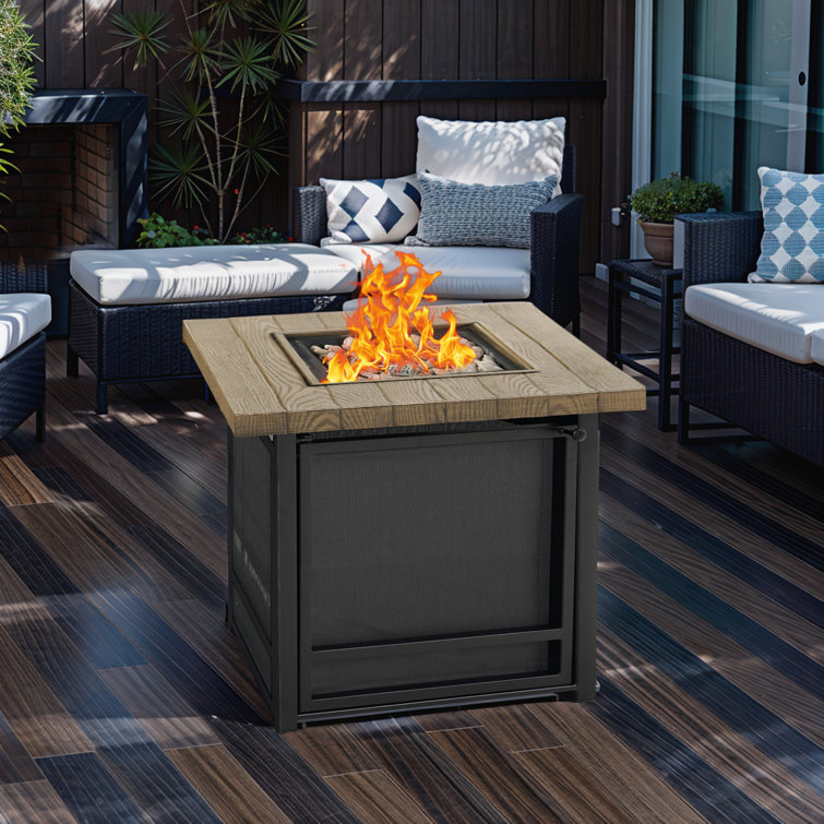 17 Stories 29 Inch Square Outdoor Gas Fire Pits Clearance 50,000 BTU